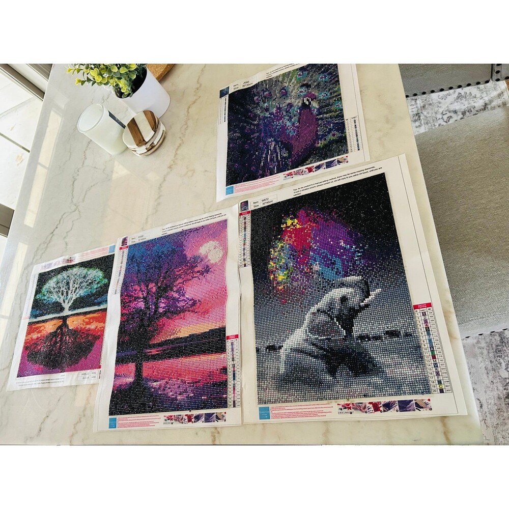 Set of 4 dot artwork